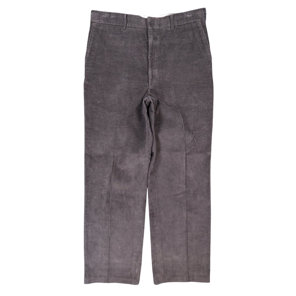 Haggar Corduroy Pants Mens 34x29 Brown Cotton Polyester Regular Fit Trousers